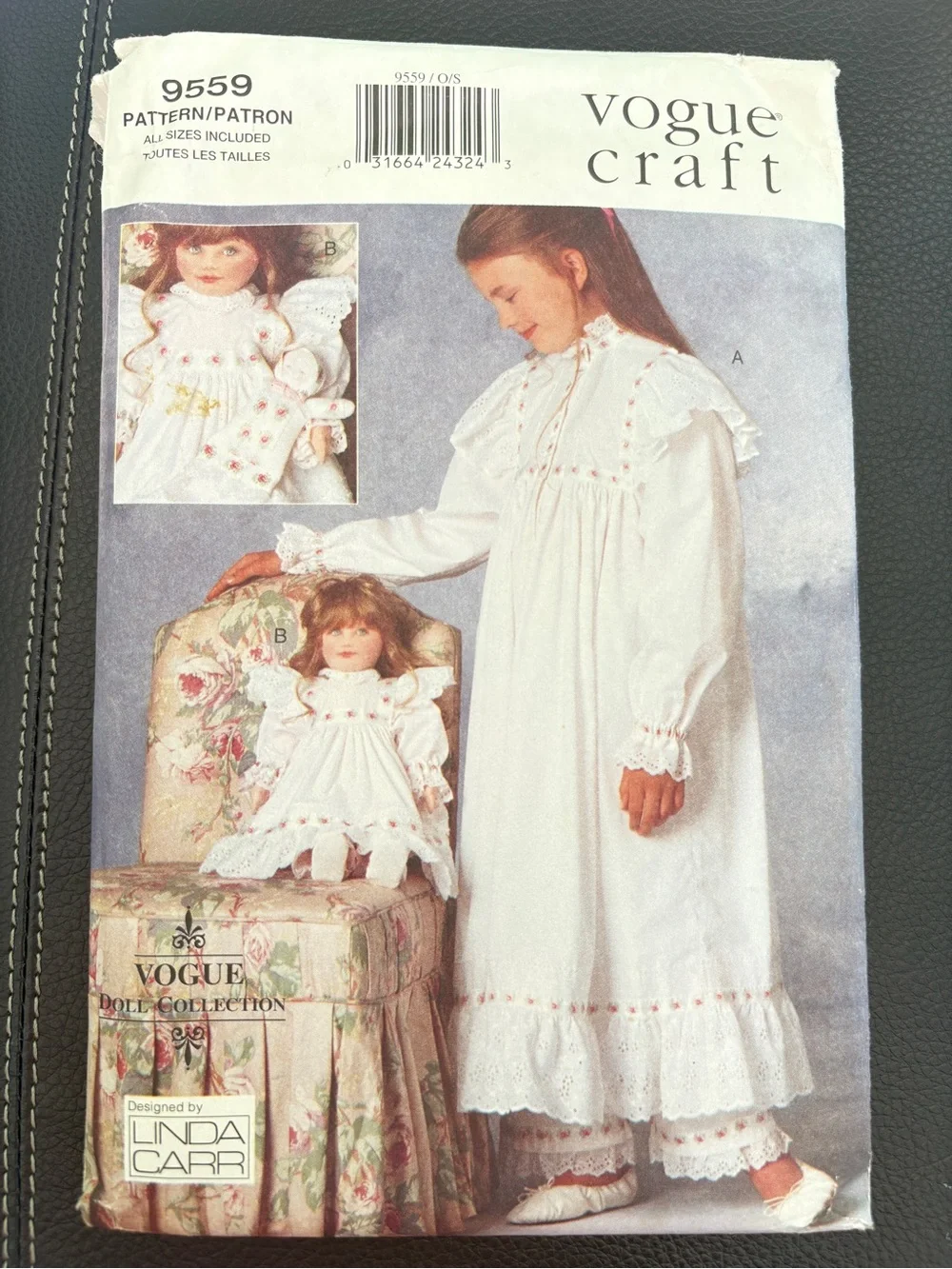 Vogue Craft Pattern 9549 for 18” Doll and Girl’s Nightgown